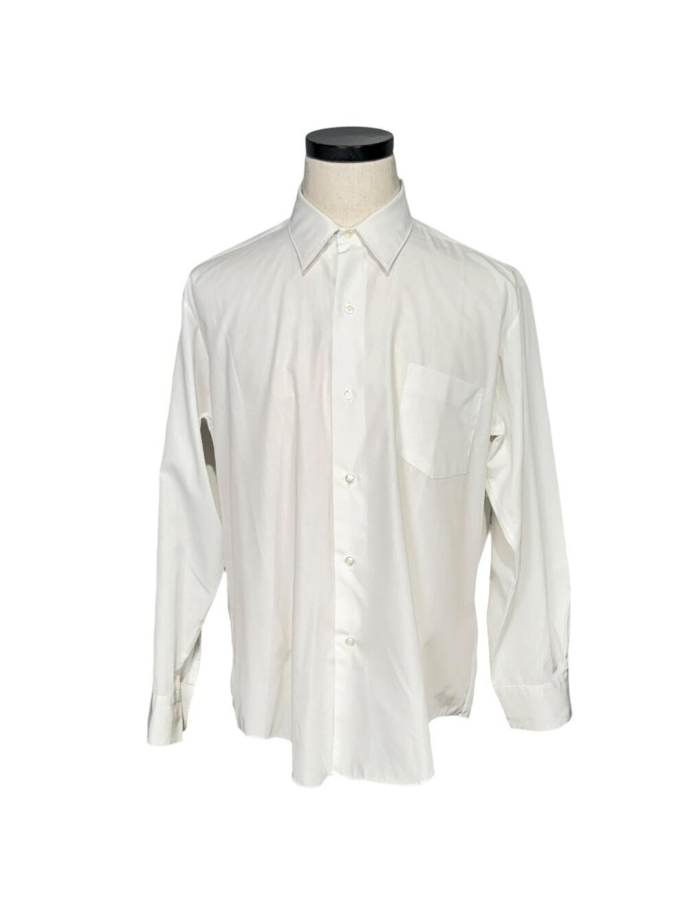 Vintage 70s Kmart Mens White Button-Up Shirt Permanent Press Large